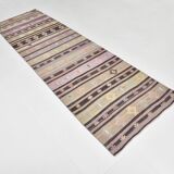 3x10 Purple & Green Modern Kilim Runner Rug, 90x315Cm