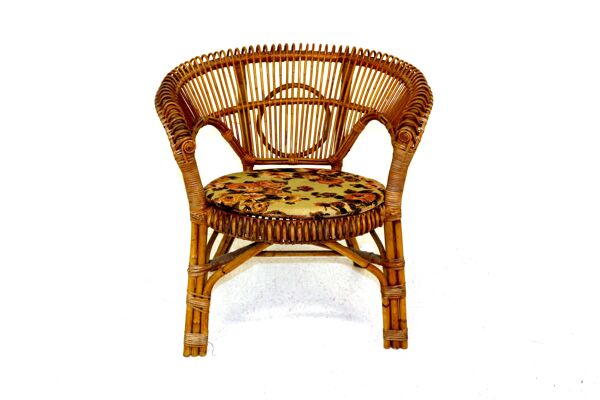 fauteuil en rotin, Suède, 1970