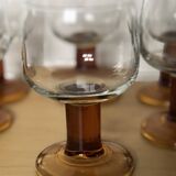 Lot of 8 amber glasses from the 60s