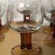 Lot of 8 amber glasses from the 60s