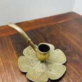 Antique brass cellar rat candle holder