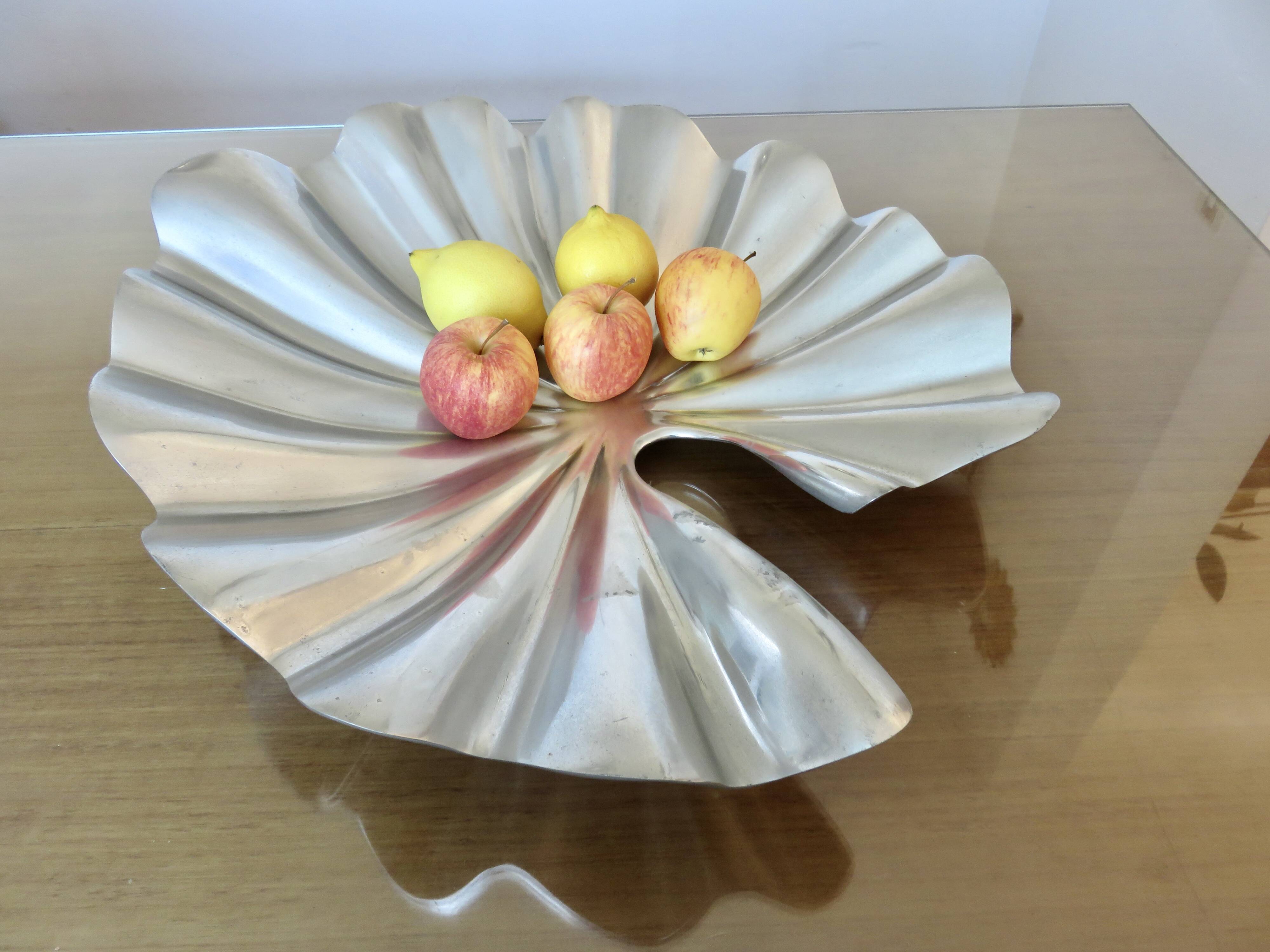 Aluminum fruit basket, French design 1970