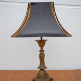 Bronze lamp with lampshade, bronze table lamp, living room lamp, lampshade lamp, accent lamp
