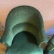 Pair of toad armchairs, duck green