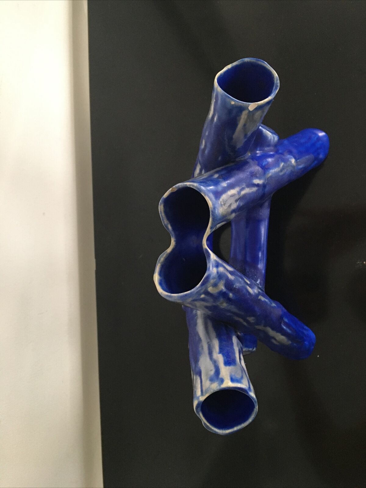 Blue vase ceramic soliflore