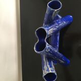 Blue vase ceramic soliflore