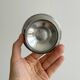 Set of 6 polished stainless steel footed bowls