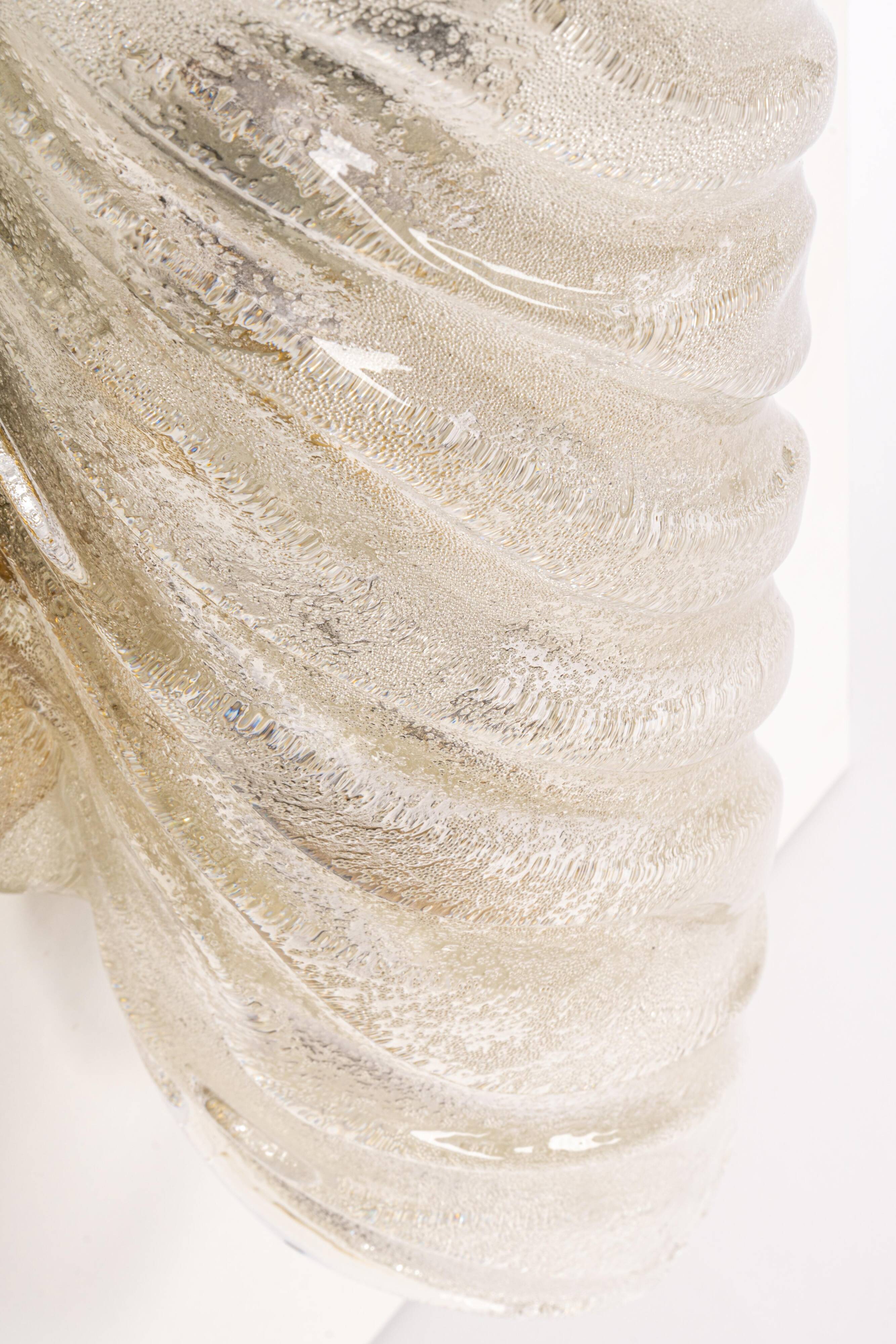 Paire de grandes appliques murales angulaires en verre Murano par Hillebrand, Allemagne, années 1960