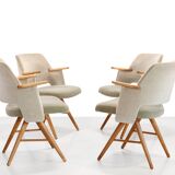 Set of four Pastoe FB30 dining chairs by Cees Braakman in Mohair