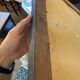Patinated black rectangular wooden mirror
