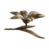 70s brass flower ashtray