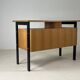 Vintage oak and black wood desk from the 60s