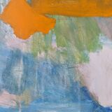 Contemporary "Summer Abstraction" Abstract Seascape by British Artist Ian Mood, Framed Oil Painting