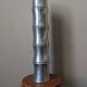 Vintage bamboo vase from the 80s, cast aluminum, contemporary design