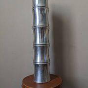 Vintage bamboo vase from the 80s, cast aluminum, contemporary design