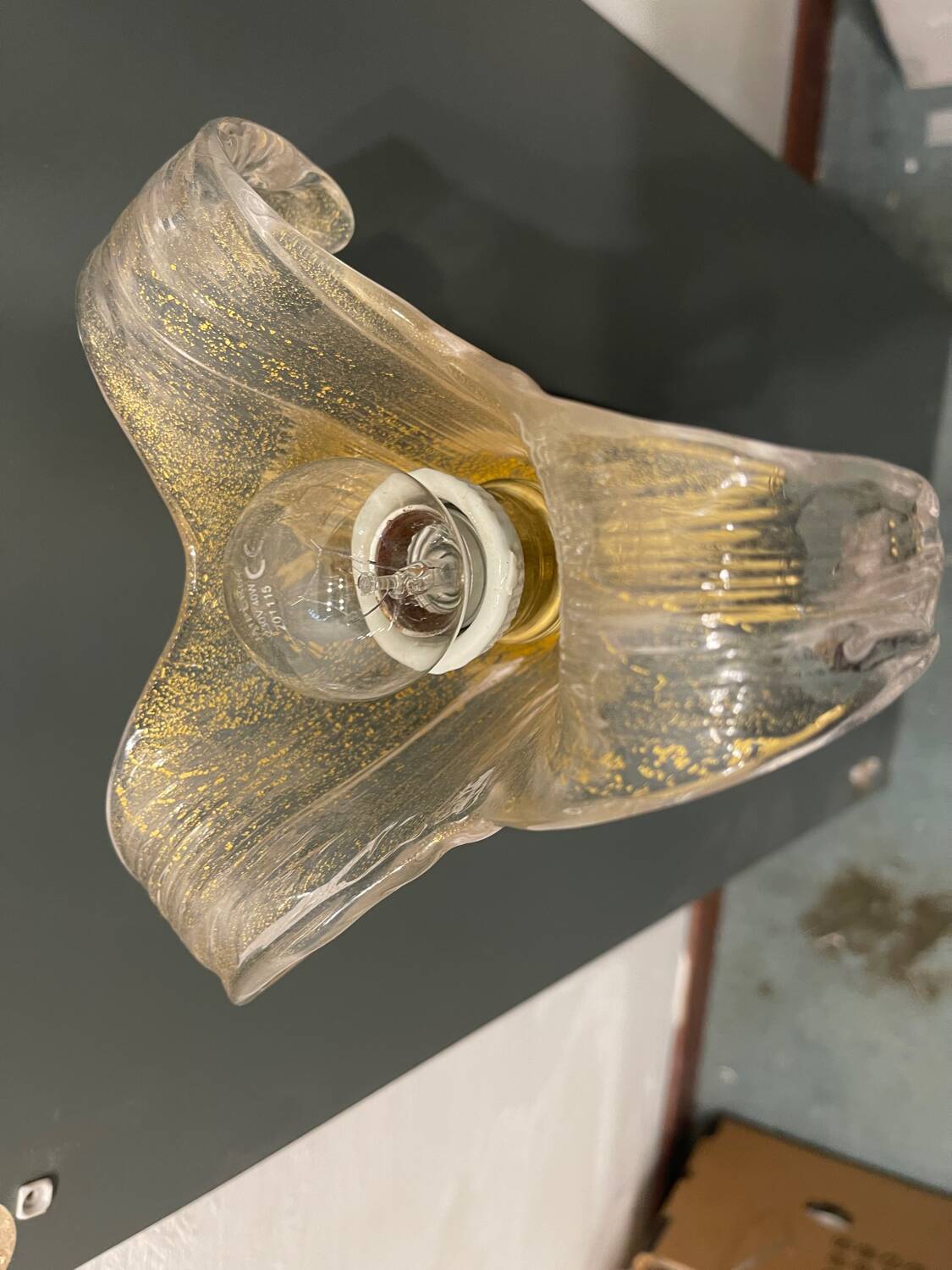 Venetian Murano Glass Brass Sconces Set of 2 1960’s