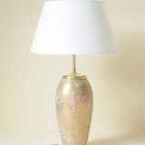 Antique Limoges porcelain table lamp, gold color, astrological sign decor
