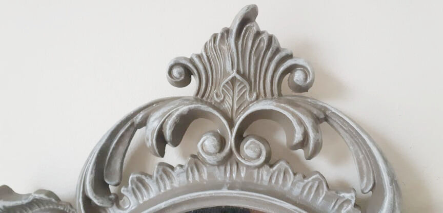 Patinated Italian Baroque Mirror 35x46cm