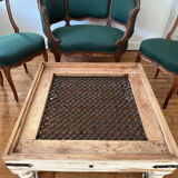 Wood and woven steel coffee table – Dual decorative use