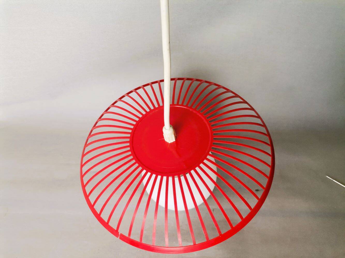 Mid-Century Kitchen Table Hanging Lamp in Red Plastic, 1960s