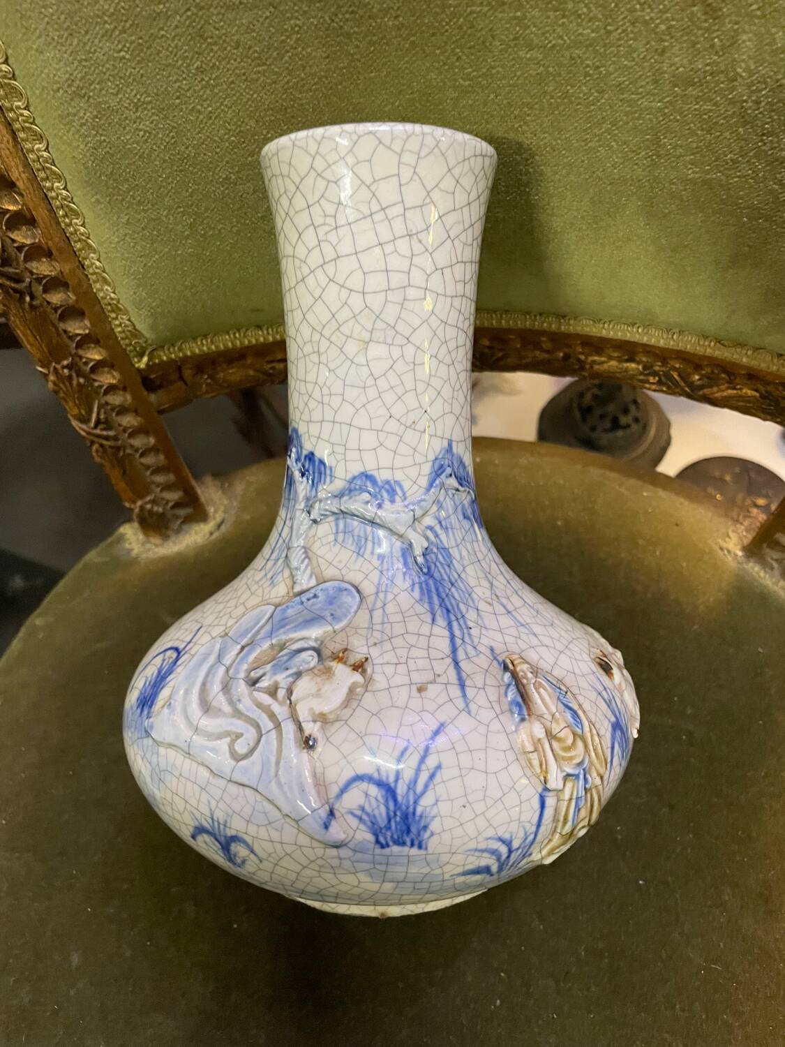 Vase porcelaine craquelé XIX
