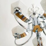 Lustre Gaetano Sciolari à 5 bras en métal chromé, Italie 1970