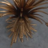 Hollywood regency gilt sheaf of wheat side table “coco chanel”, Italy 1960s