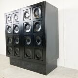 Black brutalist bar cabinet, 1970s