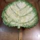 Vintage Signed GV Ceramic Barbotine Cabbage Leaf