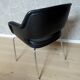 Armchair with leather and chrome armrests