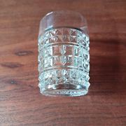 6 verres en verre transparent texturé vintage