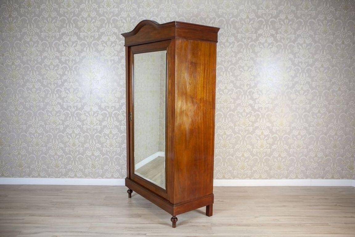 20th-Century Mahogany Linen-Press with Mirror, 1950s