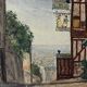 Oil on canvas signed CH Chaloy "Parisian Street" 1953 painting