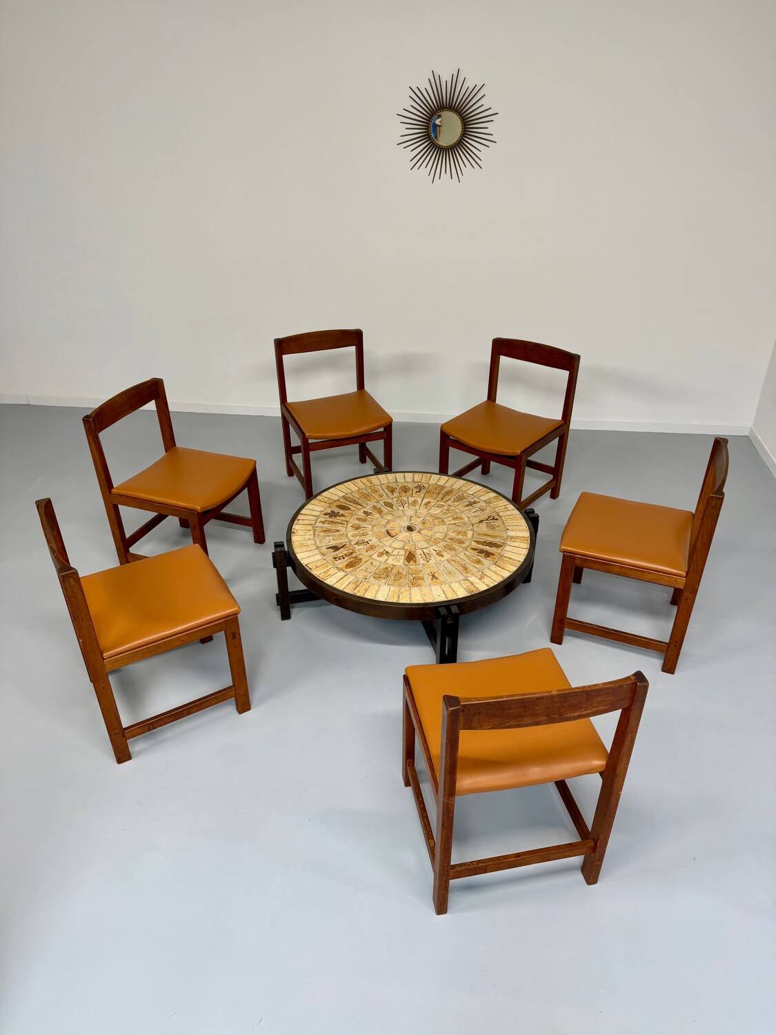 Lot of 6 old Scandinavian chairs "Corona" design 60s Lennart Bender