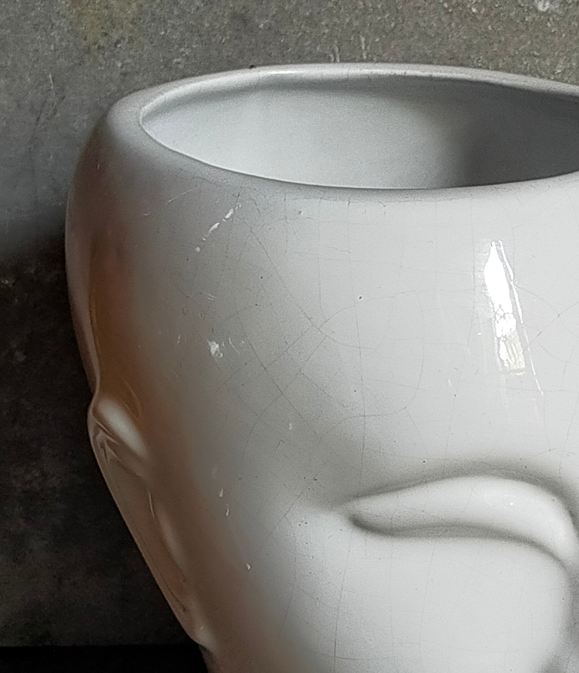 White ceramic pot cover vase 60s