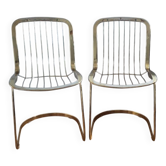 Chaises métal doré Cidue Italie 1970