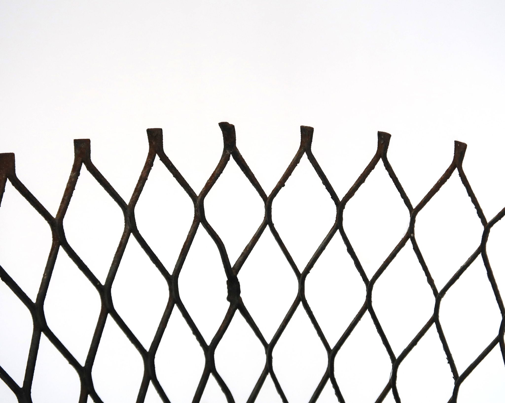 Black mesh metal cache pot in the style of Mathieu Matégot, 1950s.
