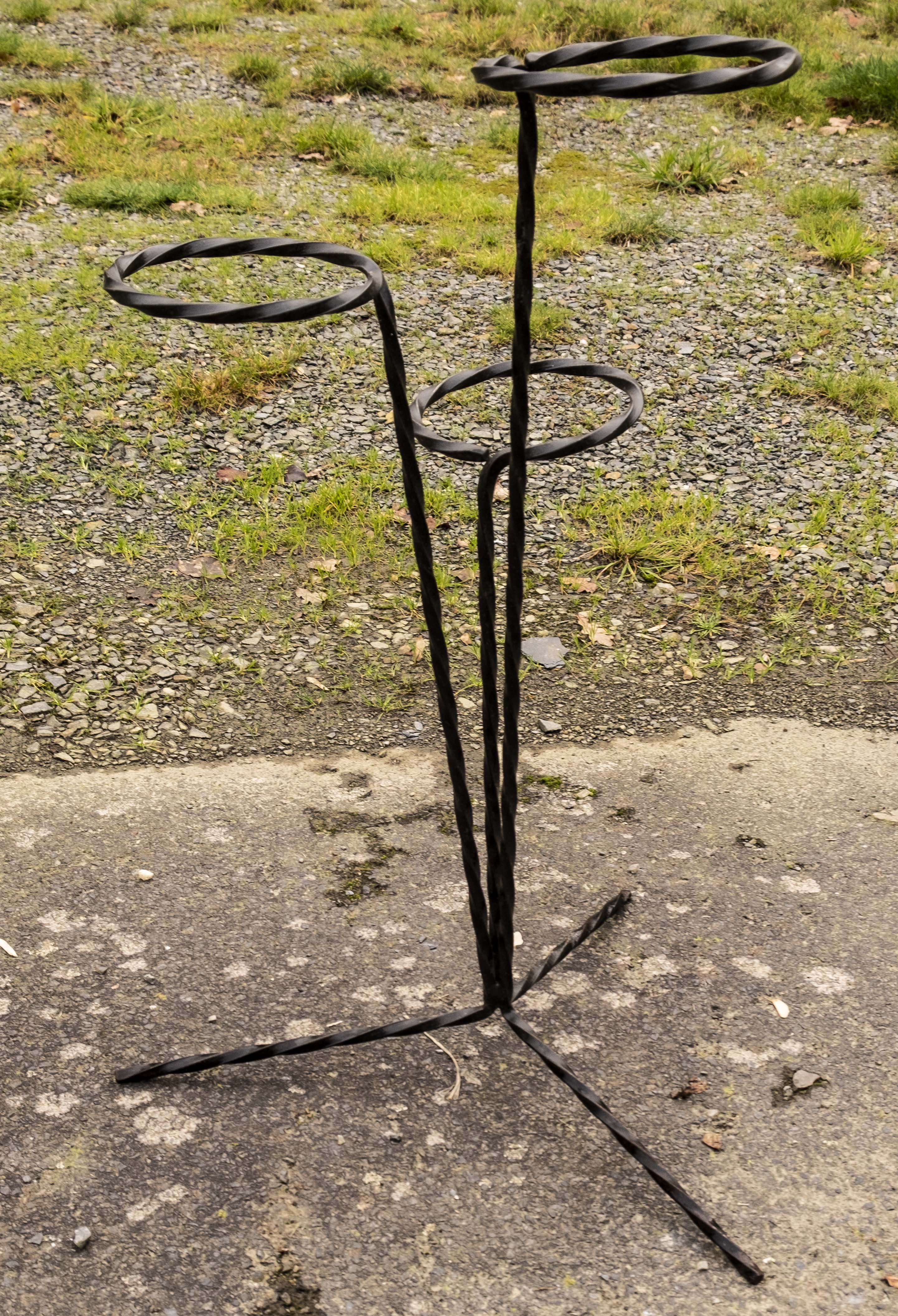 door wrought iron pots