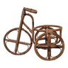 Vélo porte plante en rotin et bambou