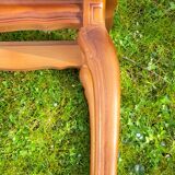 Louis XV style pedestal table/harness in solid cherry topped with marble