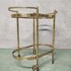 1960s golden bamboo metal serving trolley
