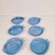 Assiettes en céramique bleue en forme de poisson par Aimé De Grimaud, France, 1970, ensemble de 6.