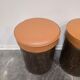 1970s Vintage Wooden Stool – Faux Leather Cushion & Aluminium Trim