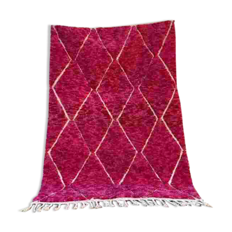Tapis rose en laine fait main traditionnelle 250cmx150cm