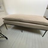 Linen bench with forged legs