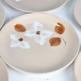 Assiettes plates fleurs Moulin des loups