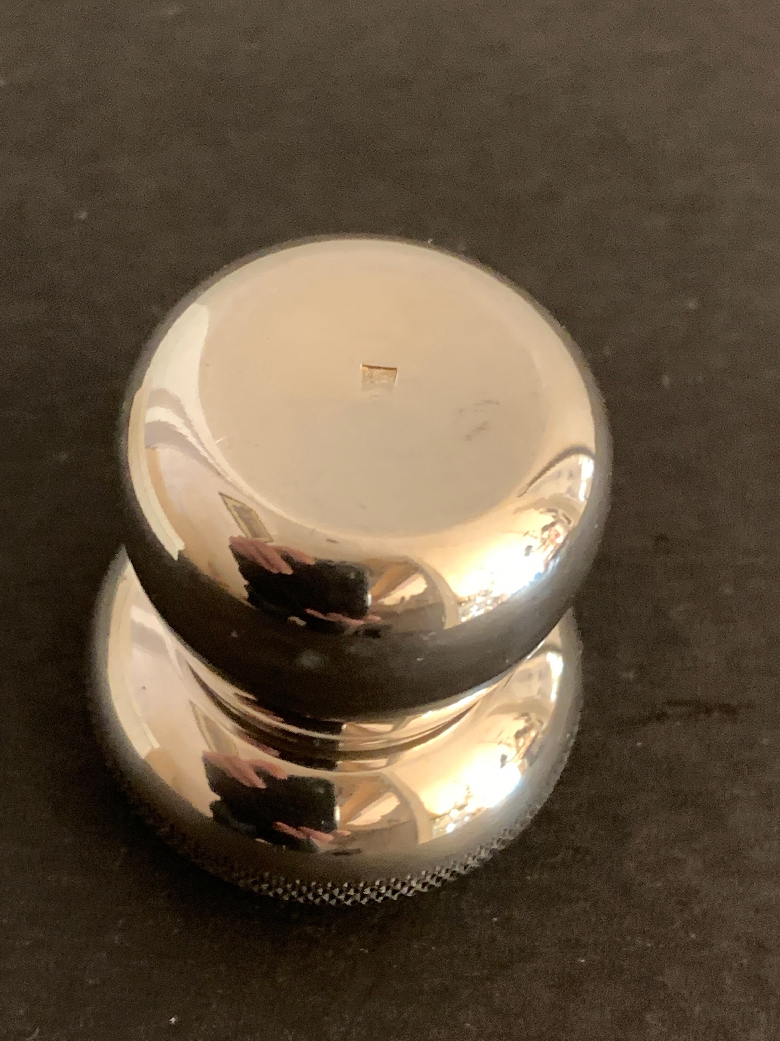 Salt and pepper mushrooms in silver metal Pavilion Christofle