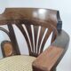Vintage swivel office chair with curved wood and caning (Thonet style)
