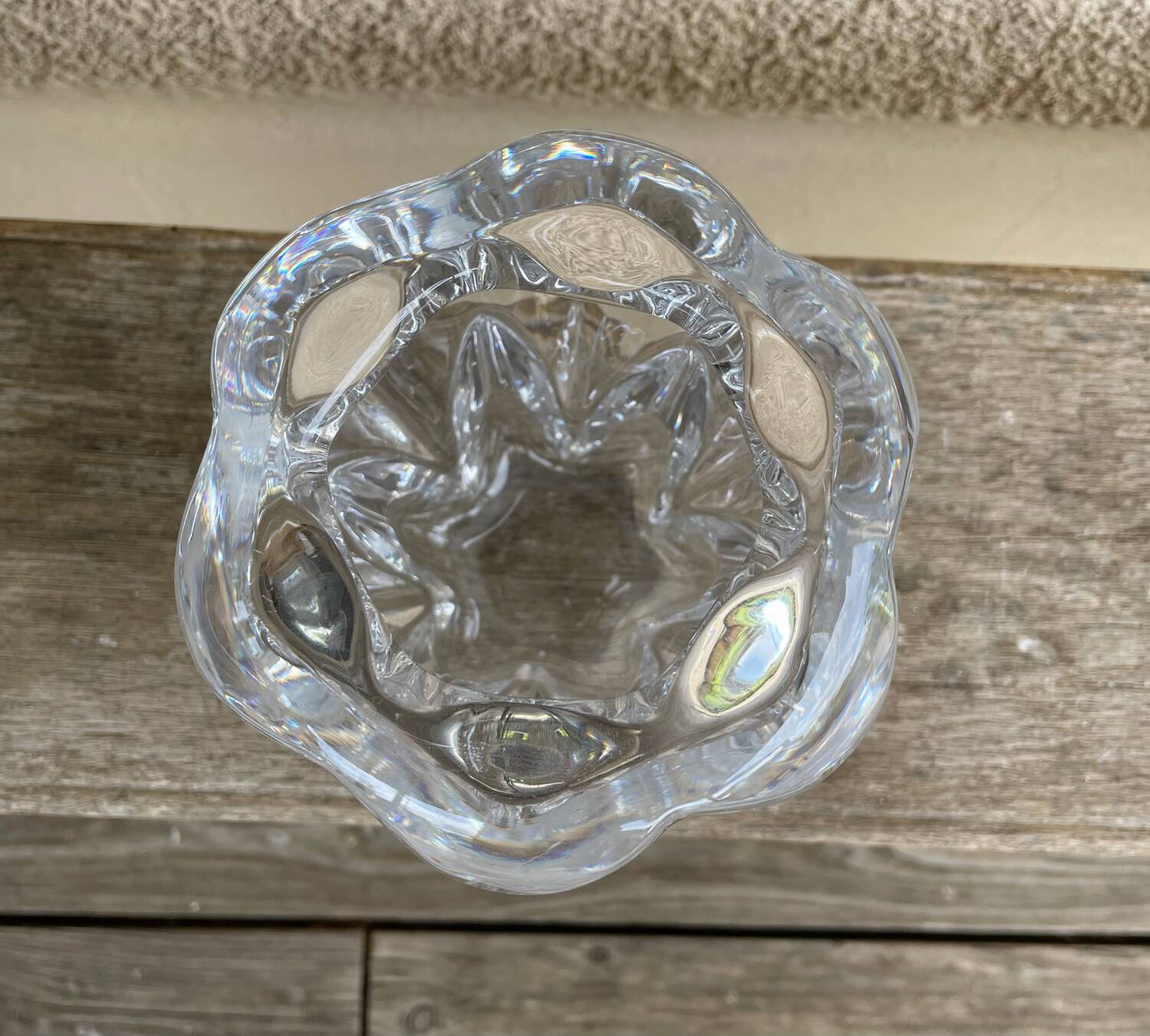 Val Saint Lambert: crystal vase stamped around 1960