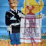 Affiche cinéma originale "Le Gendarme de Saint-Tropez" Louis de Funes 120x160cm 1966